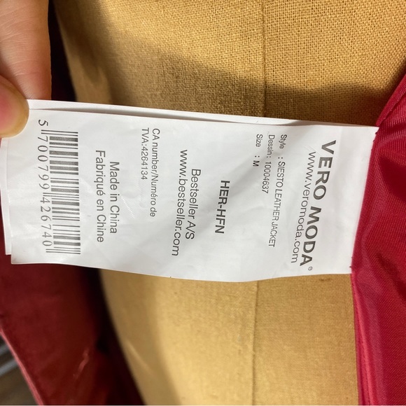 Vero Moda Red Real Leather Trench Coat - Picture 13 of 13